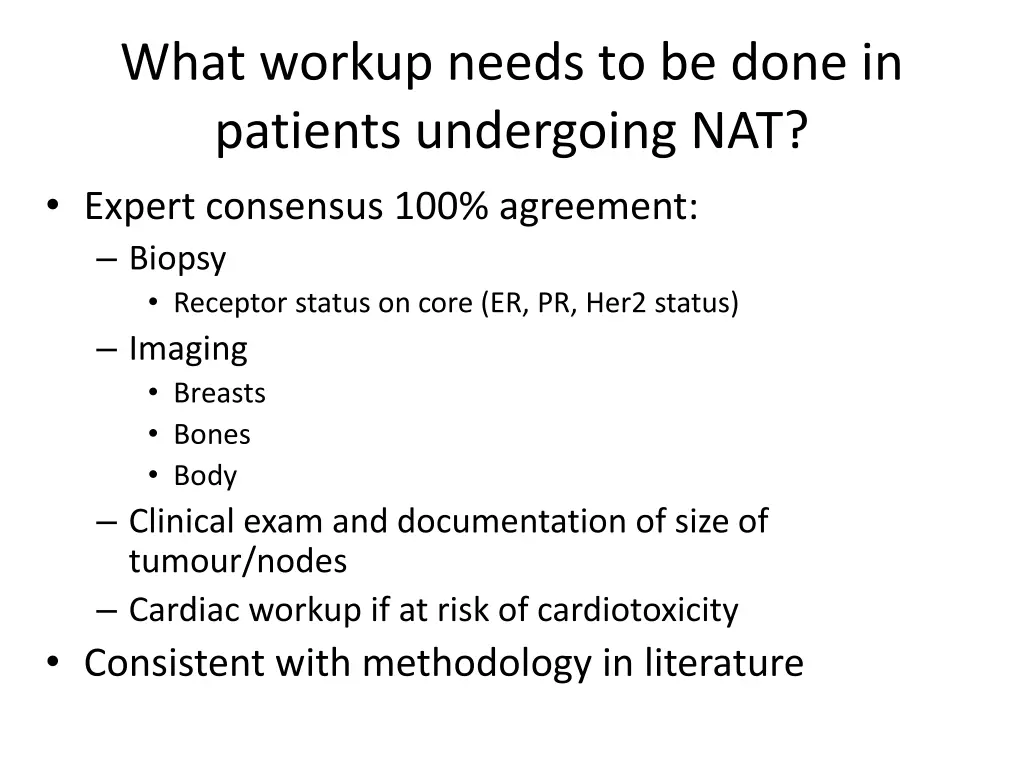 what workup needs to be done in patients