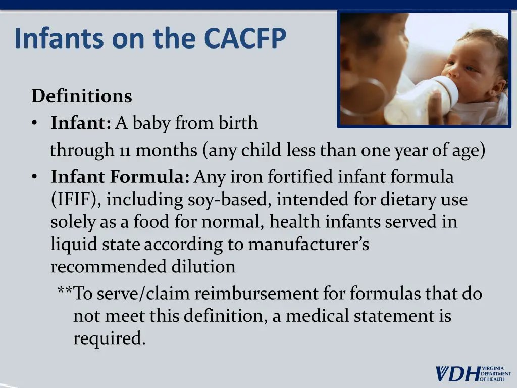 infants on the cacfp 1