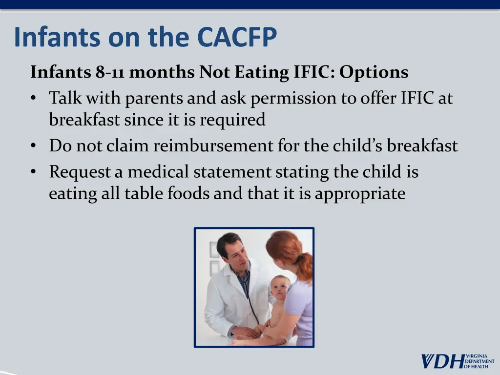 infants on the cacfp 11