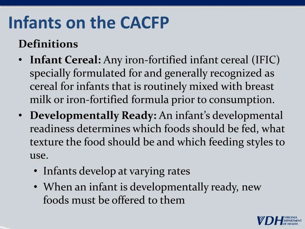 infants on the cacfp 2