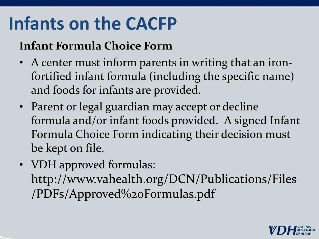 infants on the cacfp 4