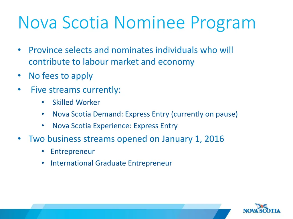 nova scotia nominee program