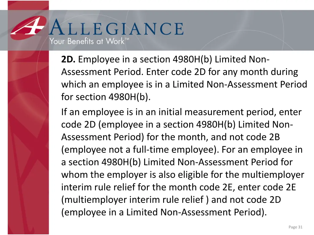 2d employee in a section 4980h b limited