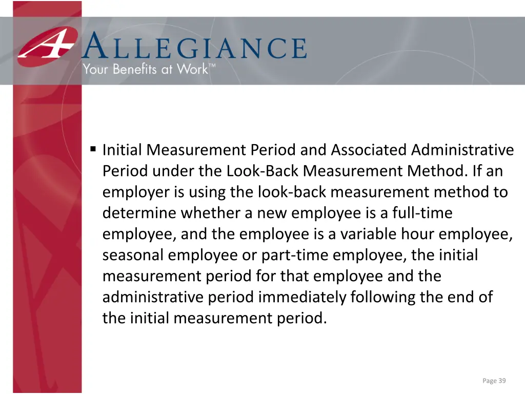 initial measurement period and associated