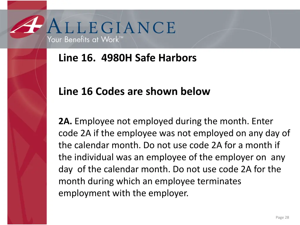 line 16 4980h safe harbors