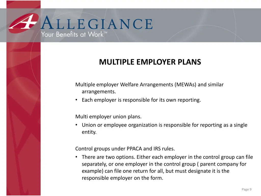 multiple employer plans