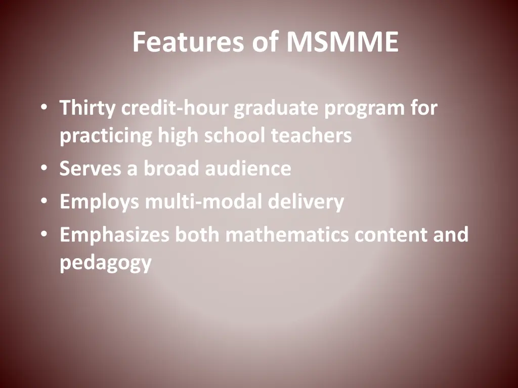 features of msmme