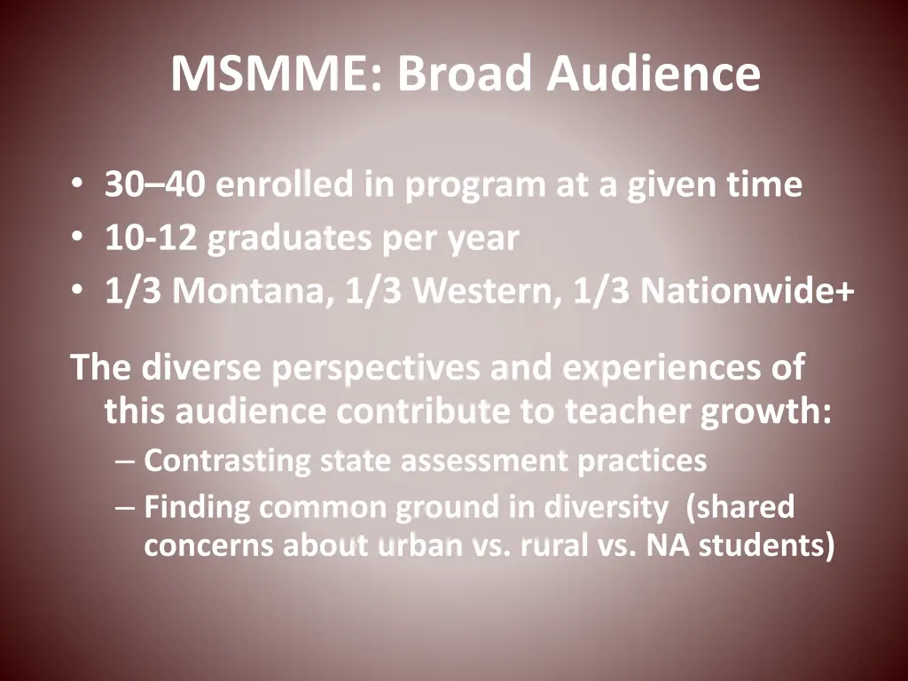 msmme broad audience