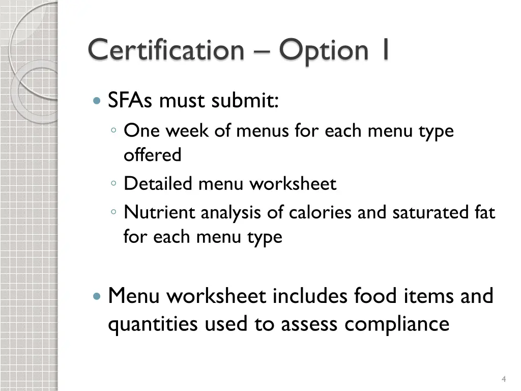 certification option 1