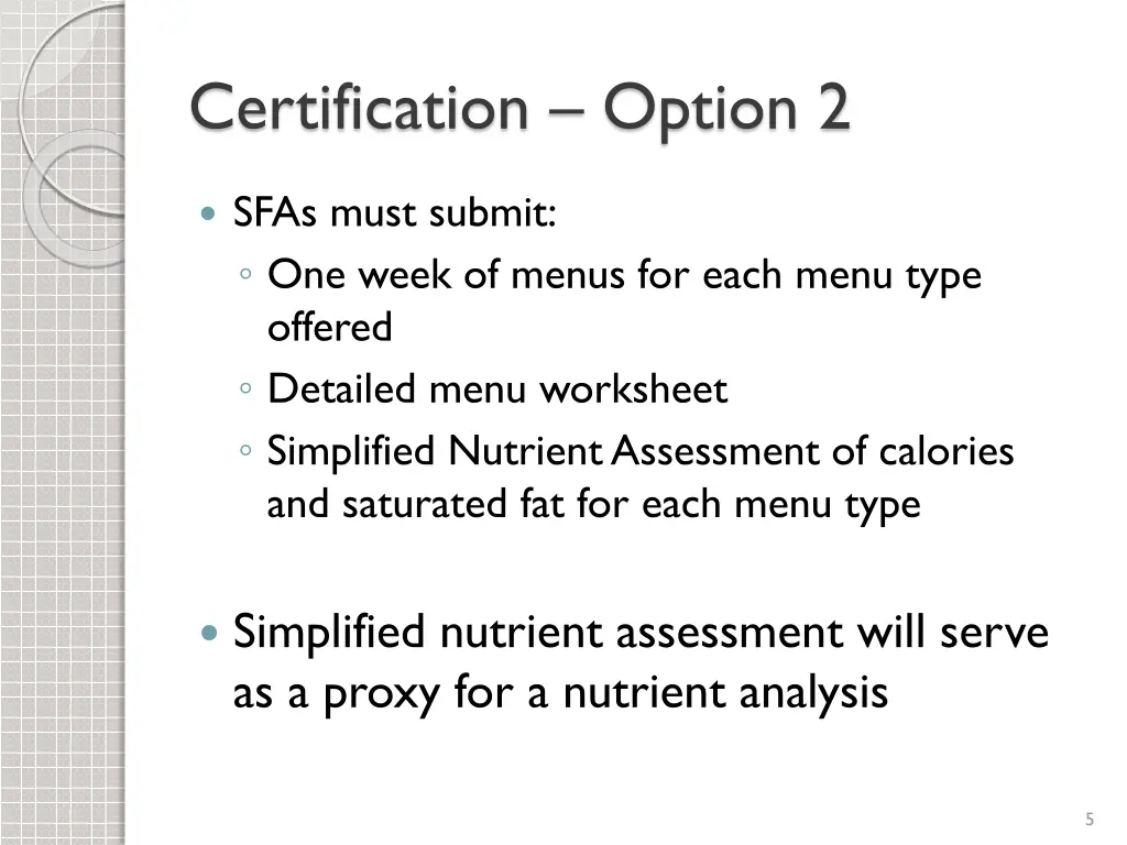 certification option 2