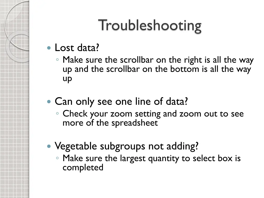 troubleshooting