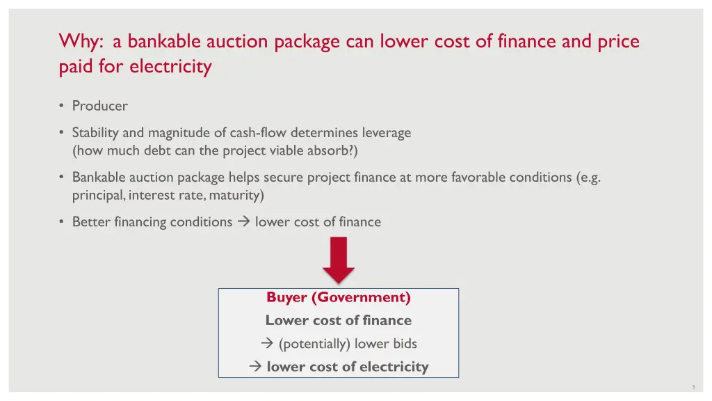 why a bankable auction package can lower cost