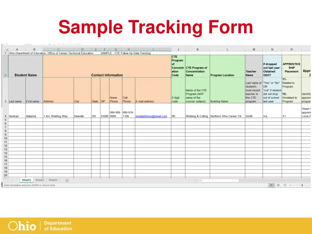 sample tracking form