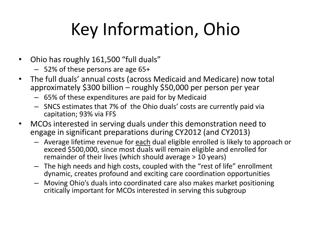 key information ohio