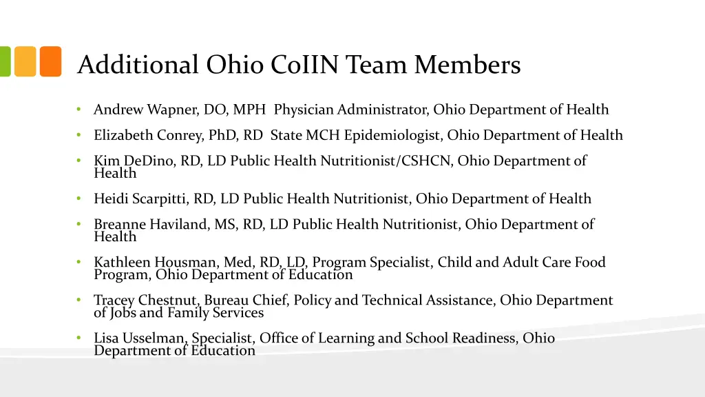 additional ohio coiin team members