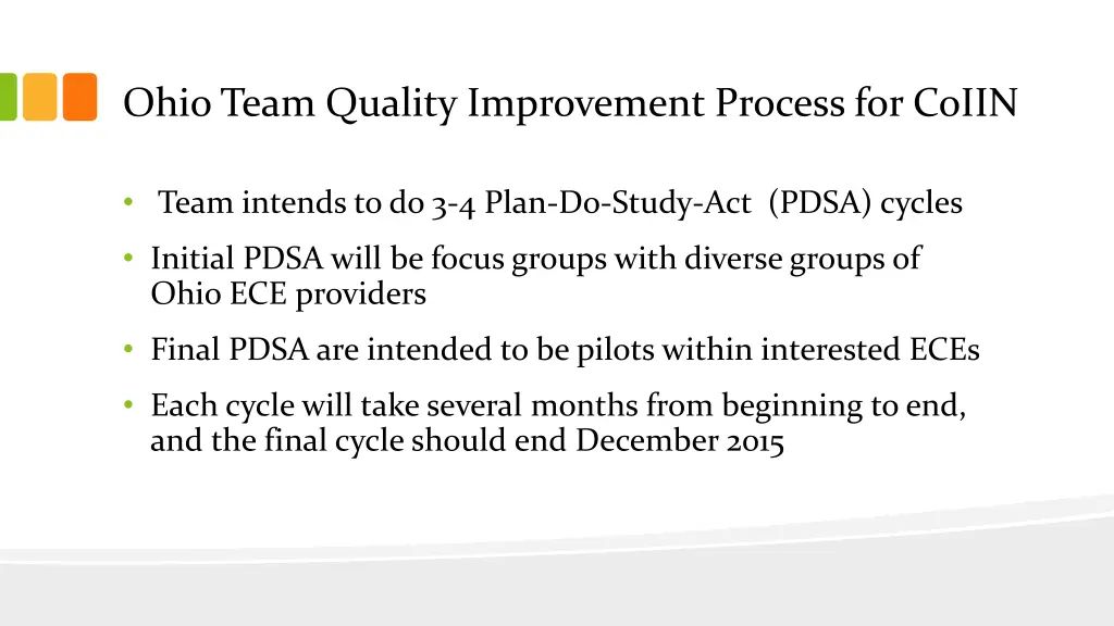 ohio team quality improvement process for coiin