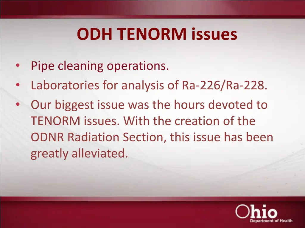 odh tenorm issues