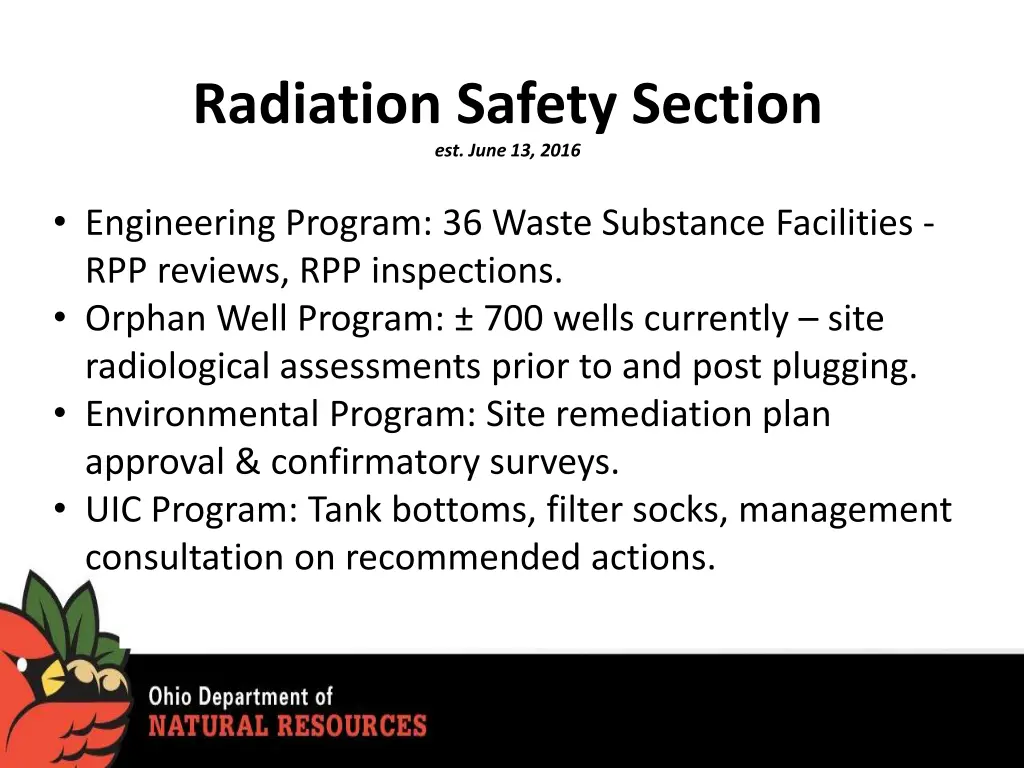 radiation safety section est june 13 2016