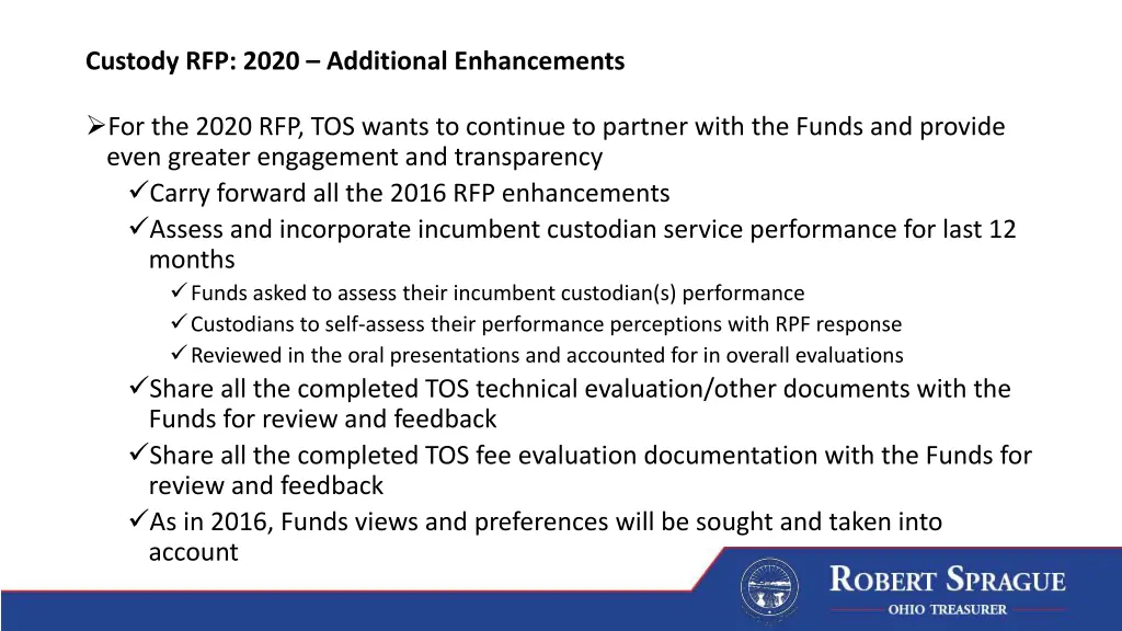 custody rfp 2020 additional enhancements