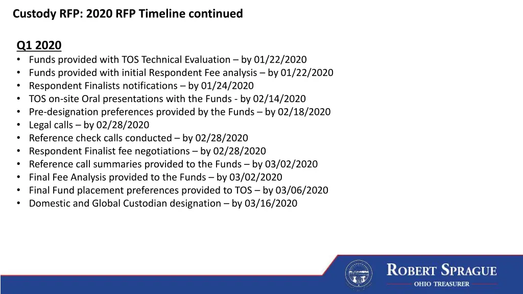 custody rfp 2020 rfp timeline continued 1