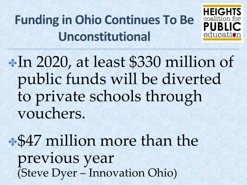 funding in ohio continues to be unconstitutional