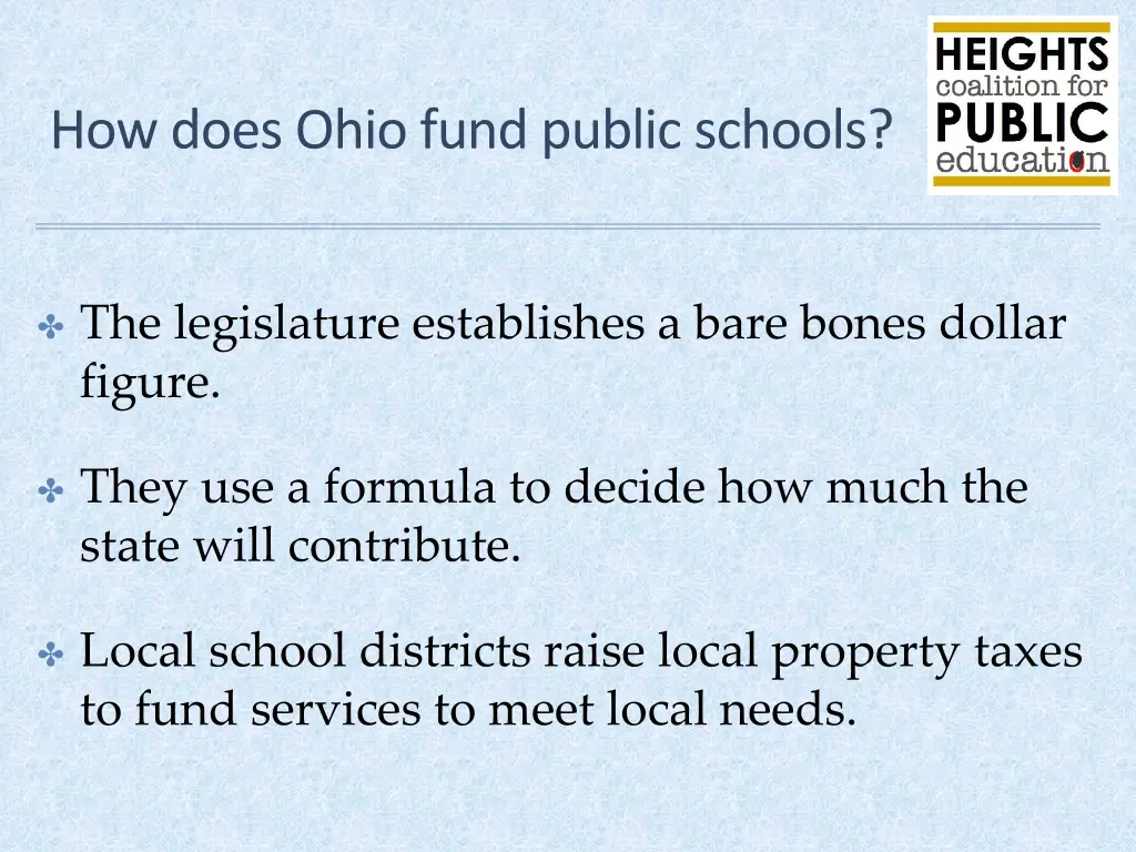 how does ohio fund public schools