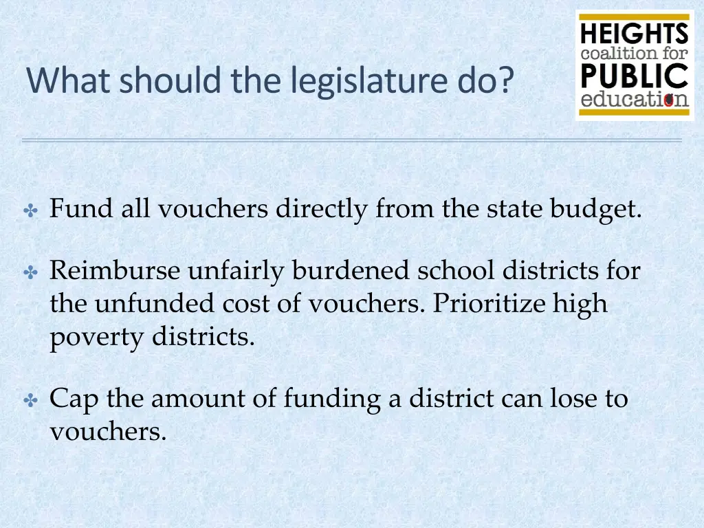 what should the legislature do