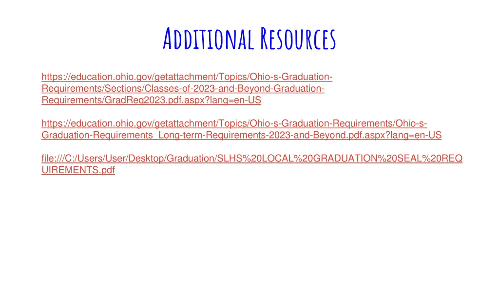 additional resources