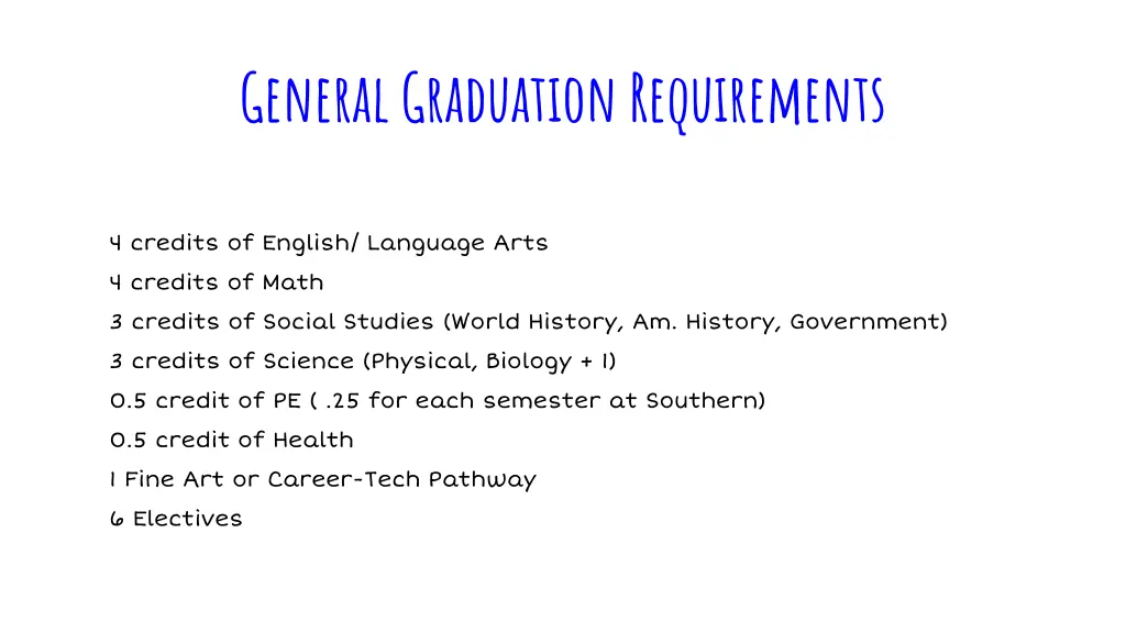 general graduation requirements