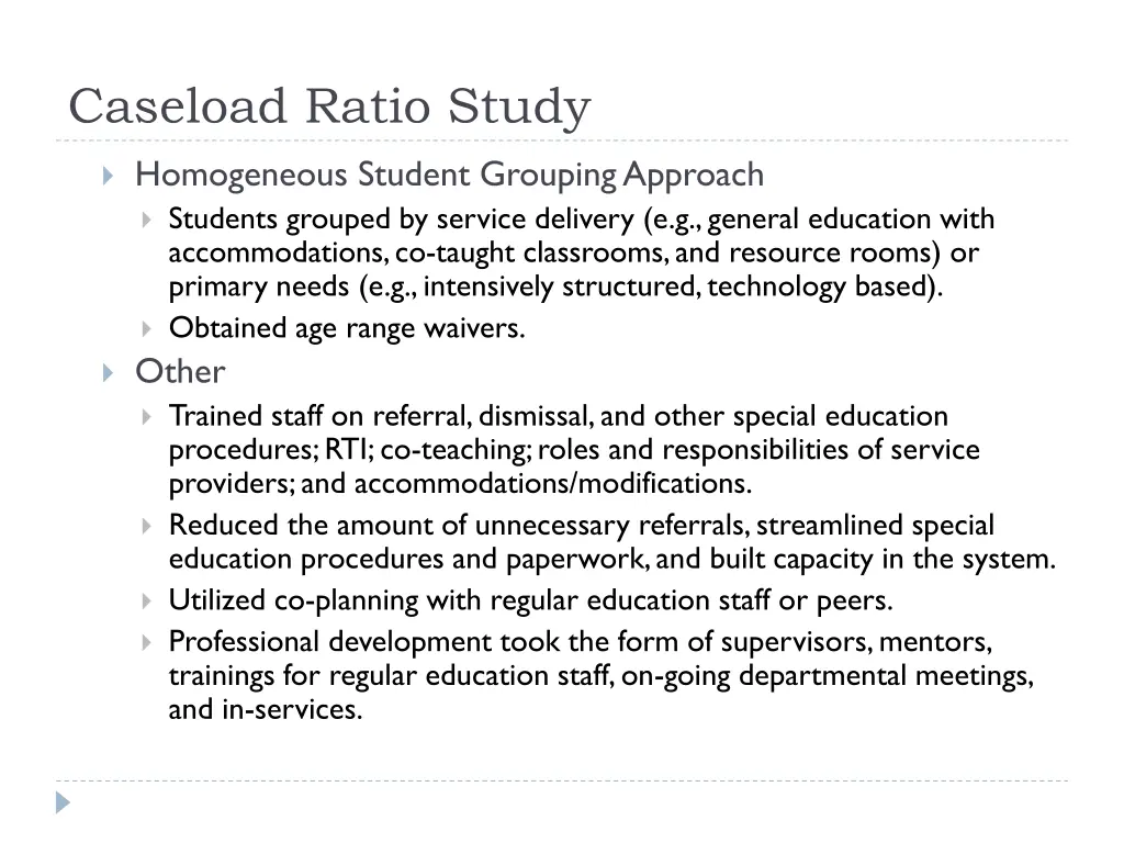 caseload ratio study 1