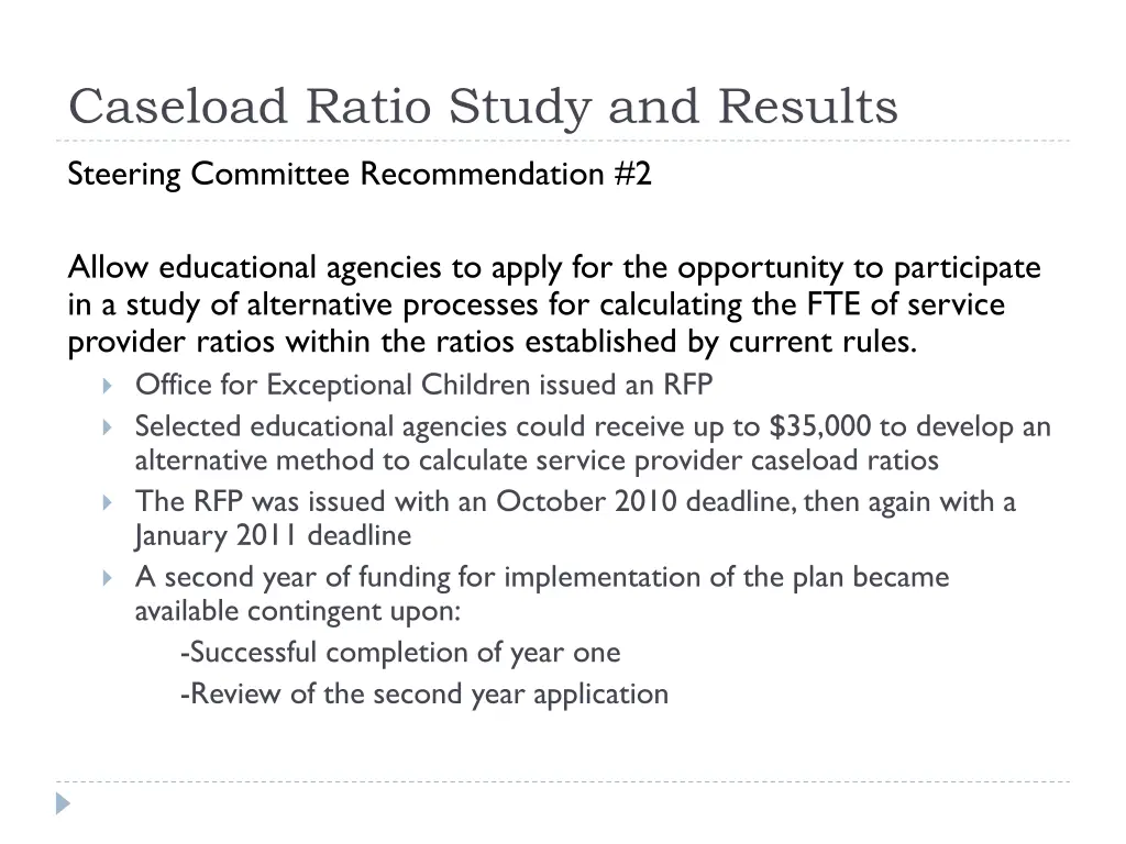 caseload ratio study and results