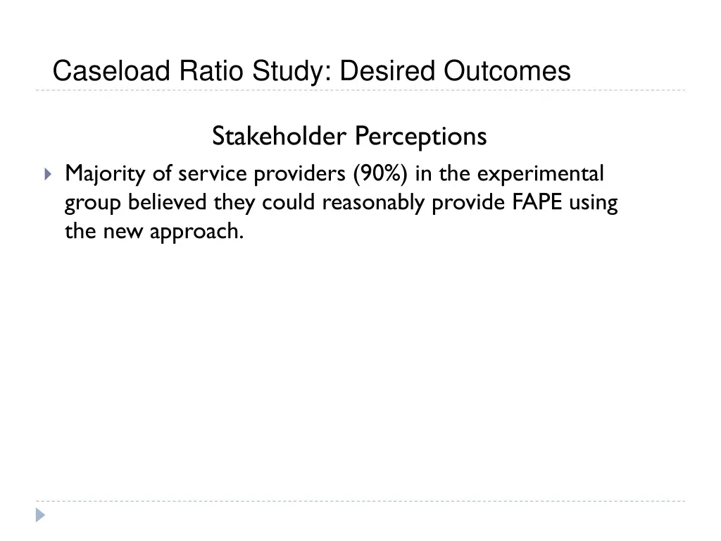 caseload ratio study desired outcomes 2