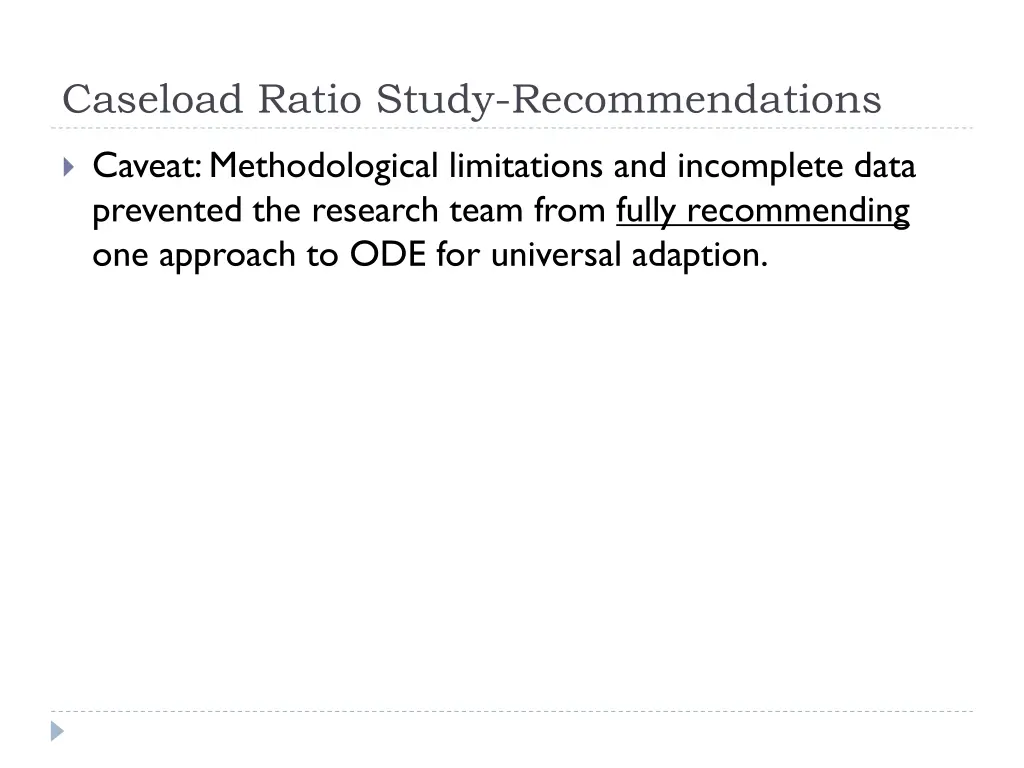 caseload ratio study recommendations