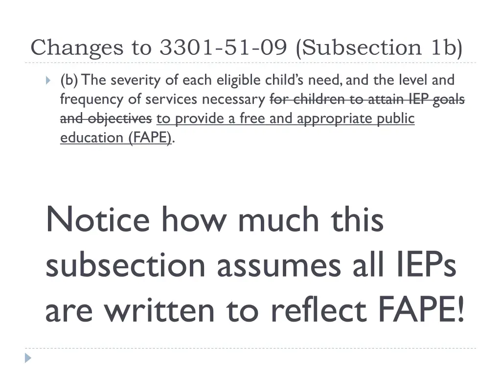 changes to 3301 51 09 subsection 1b