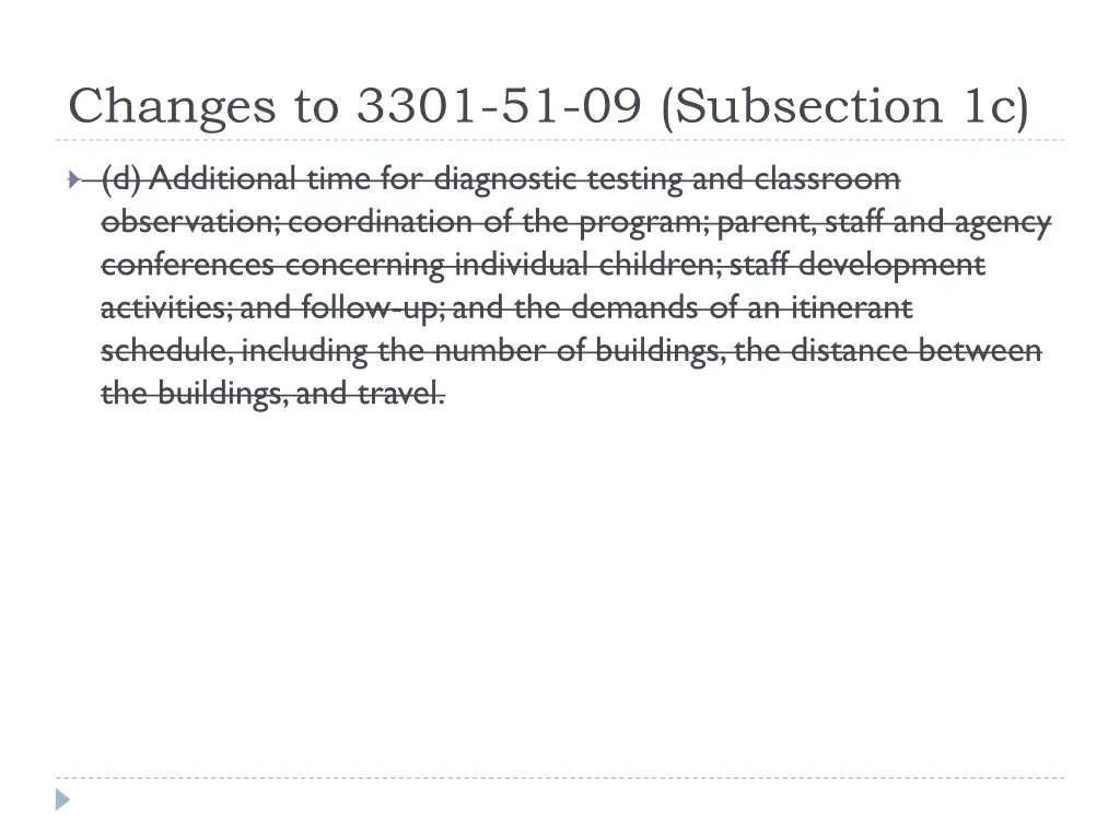 changes to 3301 51 09 subsection 1c 1