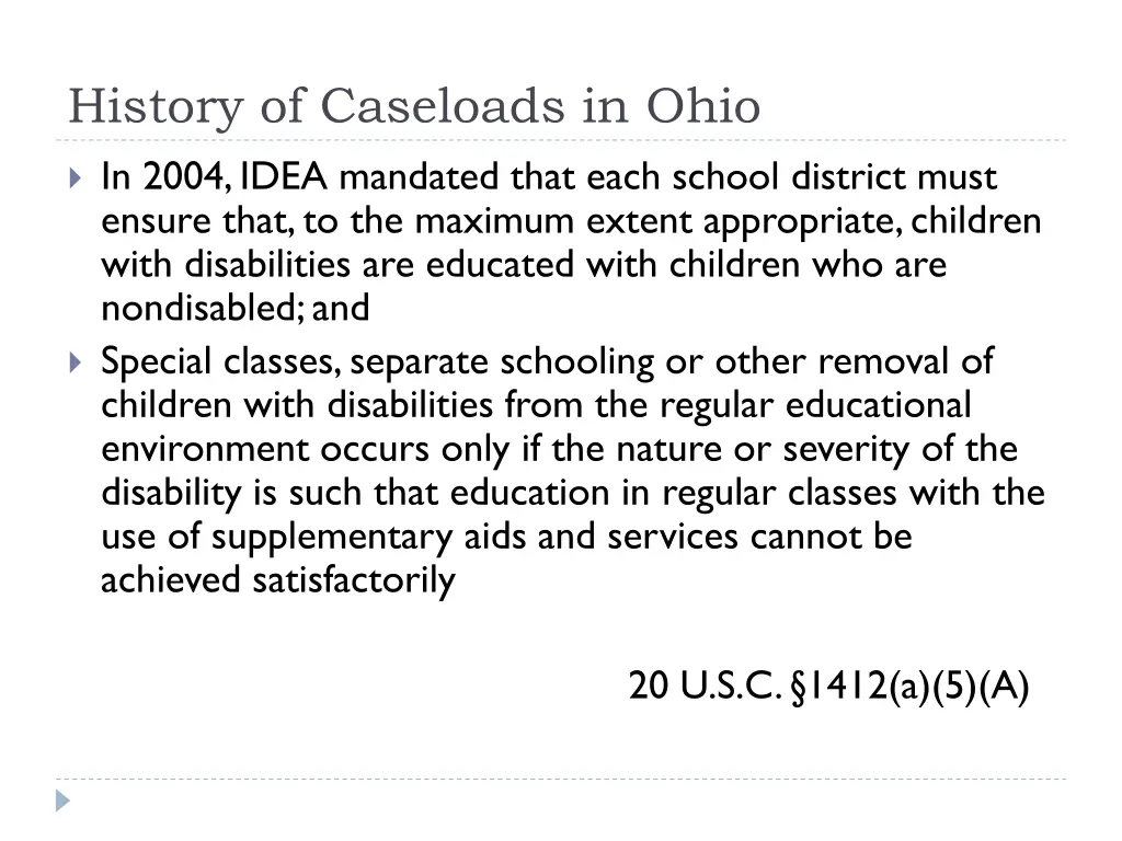 history of caseloads in ohio 1