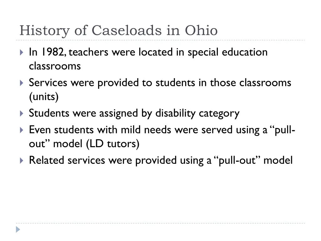 history of caseloads in ohio