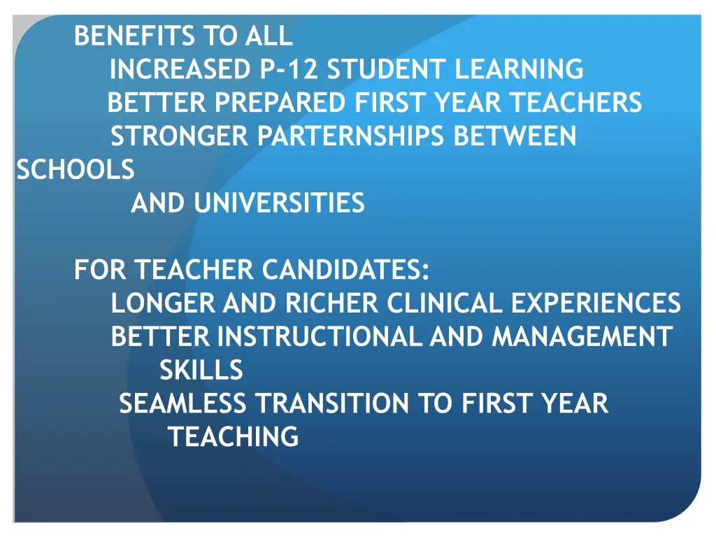 benefits to all increased p 12 student learning