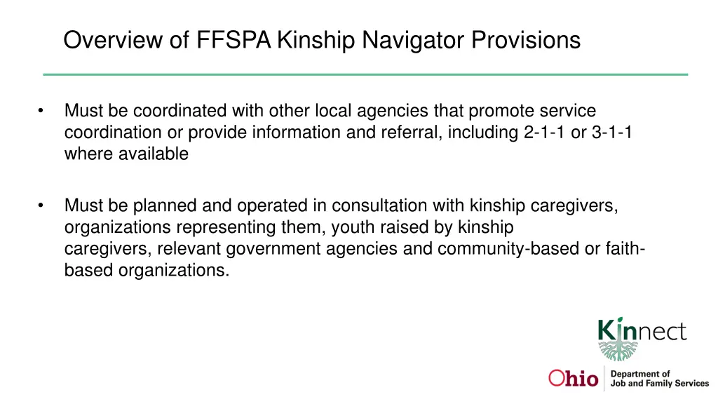 overview of ffspa kinship navigator provisions