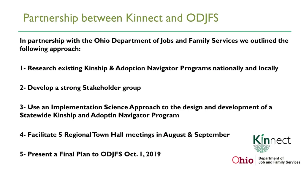 partnership between kinnect and odjfs