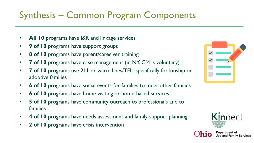 synthesis common program components