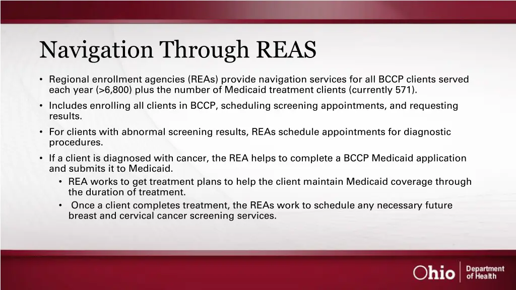 navigation through reas