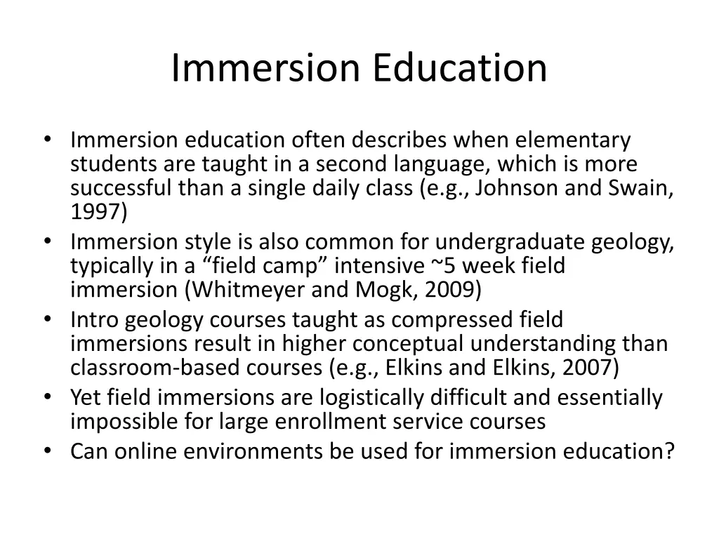 immersion education