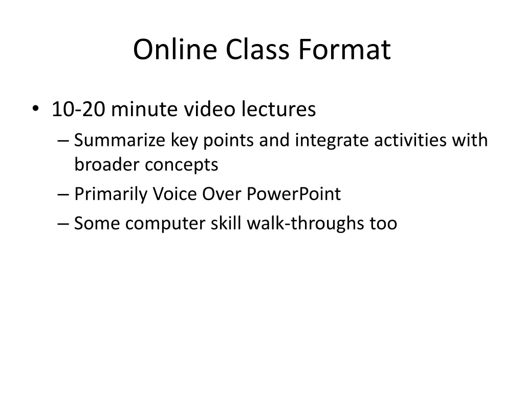 online class format