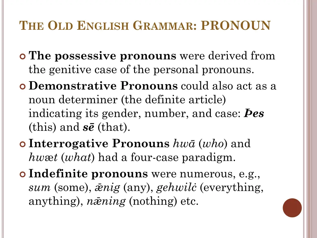 t he o ld e nglish g rammar pronoun 1