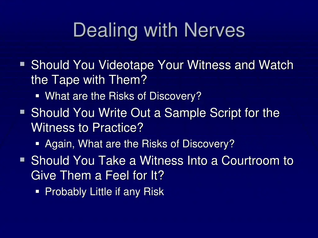 dealing with nerves