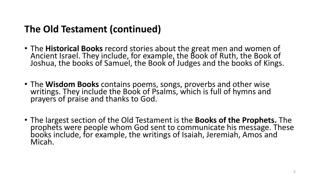 the old testament continued 1