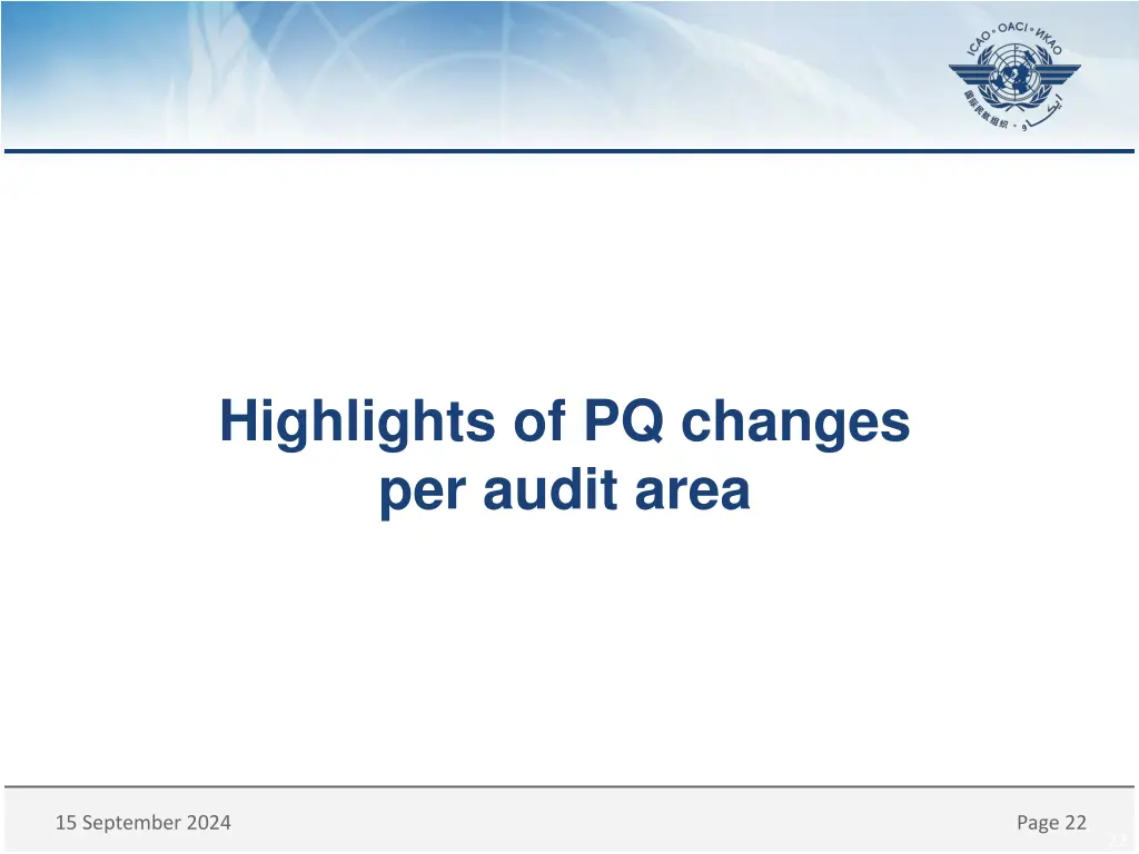 highlights of pq changes per audit area