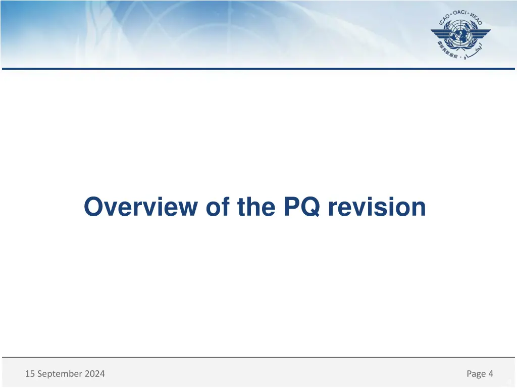 overview of the pq revision