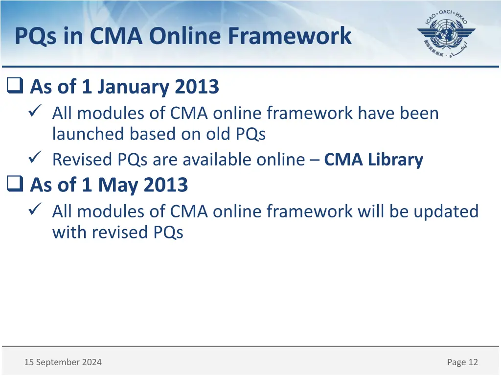 pqs in cma online framework